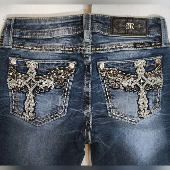 Miss Me Skinny Jeans, Blue Denim, White Wash, Hailey Skinny, Med Rise, 26 - Picture 2 of 15